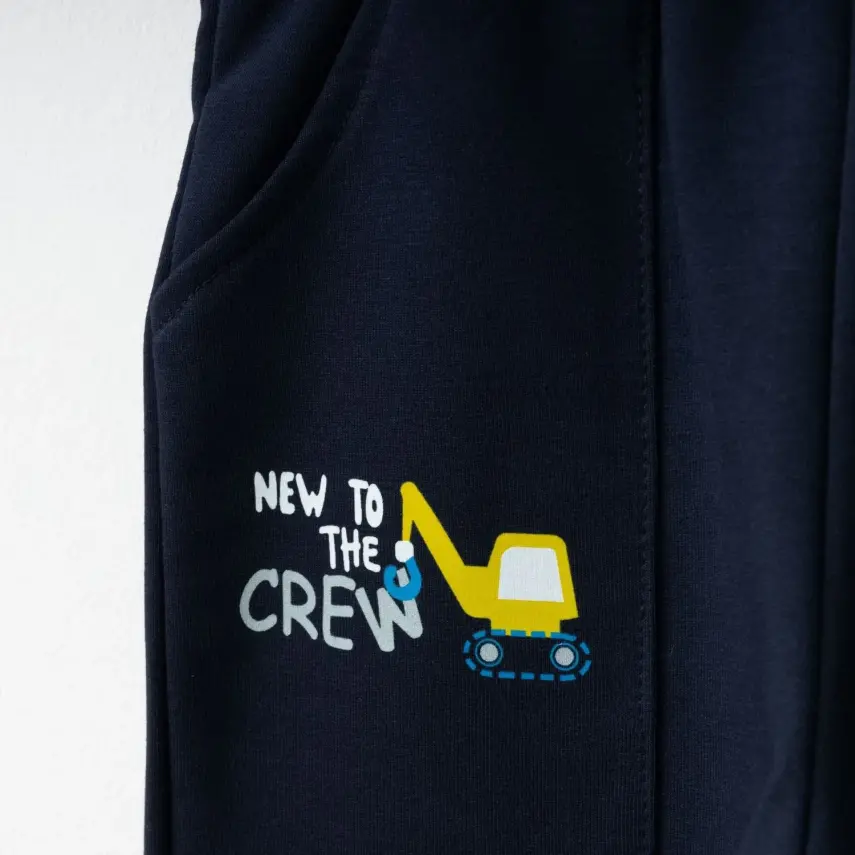 Winimo Erkek Çocuk Eşofman Altı New To Crew Baskılı Lacivert - 5