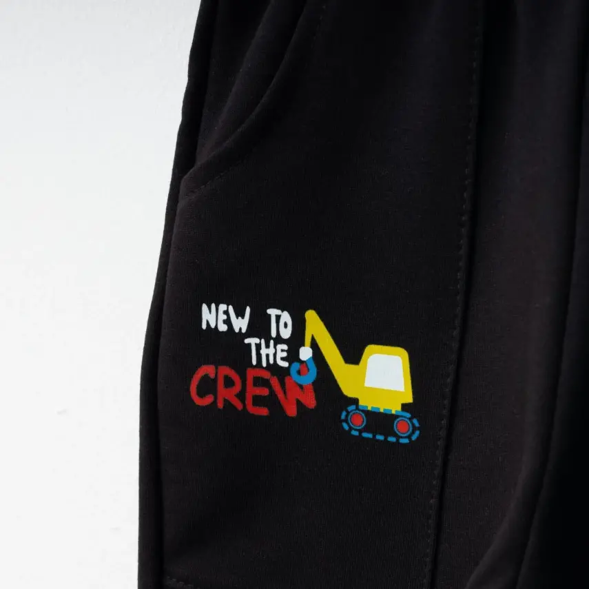 Winimo Erkek Çocuk Eşofman Altı New To Crew Baskılı Siyah - 2