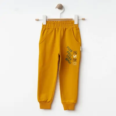 Winimo Erkek Çocuk Eşofman Altı Push Pull Baskılı Hardal - 10