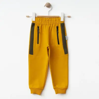 Winimo Erkek Çocuk Eşofman Altı Yan Parçalı Fermuarlı Hardal 