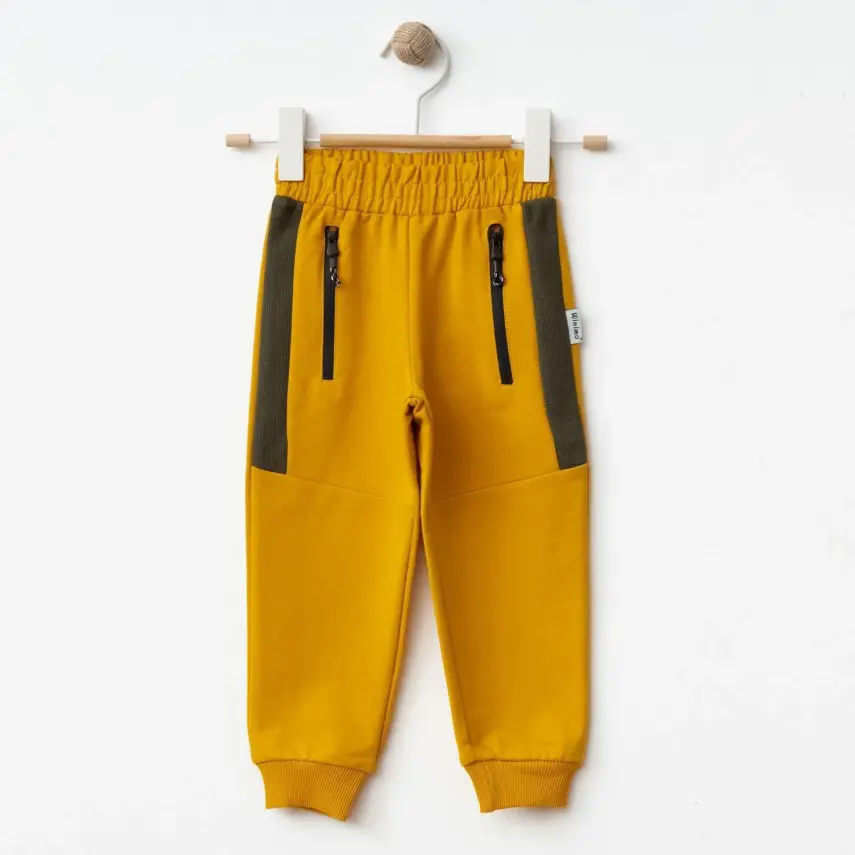 Winimo Erkek Çocuk Eşofman Altı Yan Parçalı Fermuarlı Hardal - 1