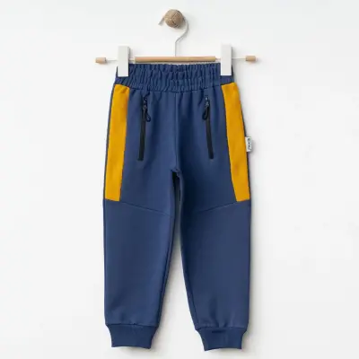 Winimo Erkek Çocuk Eşofman Altı Yan Parçalı Fermuarlı İndigo - 7