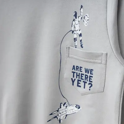 Winimo Erkek Çocuk Sweatshirt Are We There Yet Baskılı Boyalı Gri - 3