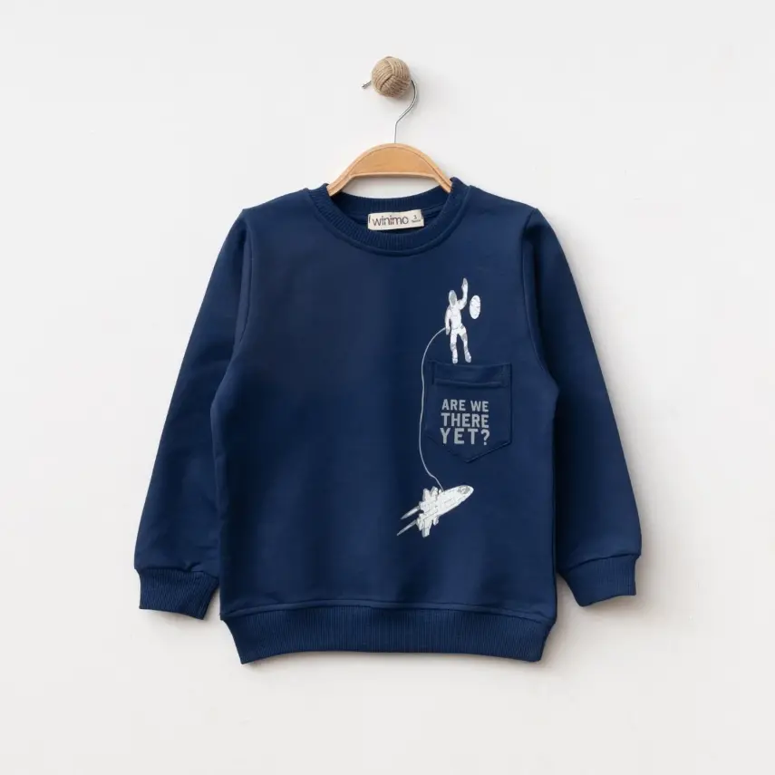 Winimo Erkek Çocuk Sweatshirt Are We There Yet Baskılı Lacivert - 3