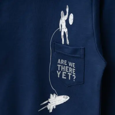 Winimo Erkek Çocuk Sweatshirt Are We There Yet Baskılı Lacivert - 4