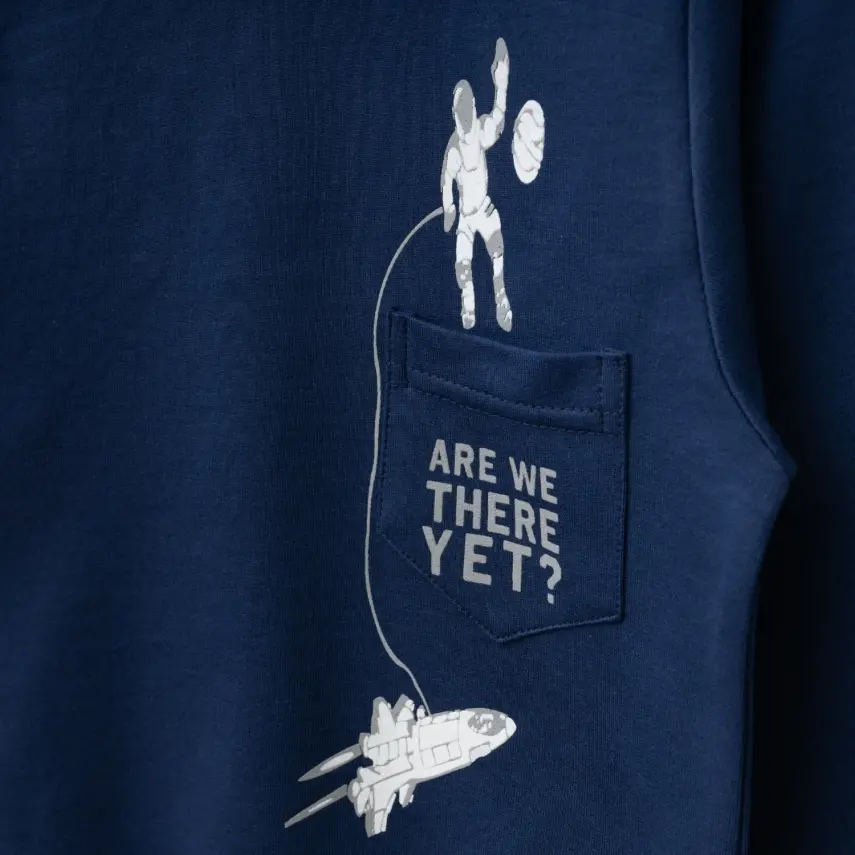Winimo Erkek Çocuk Sweatshirt Are We There Yet Baskılı Lacivert - 4