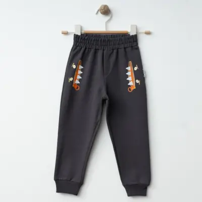 Winimo Erkek Eşofman Altı Canavar Baskılı Füme - 5