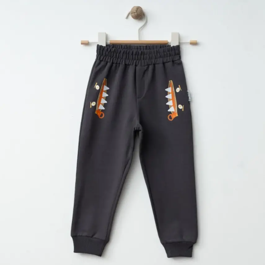 Winimo Erkek Eşofman Altı Canavar Baskılı Füme - 8