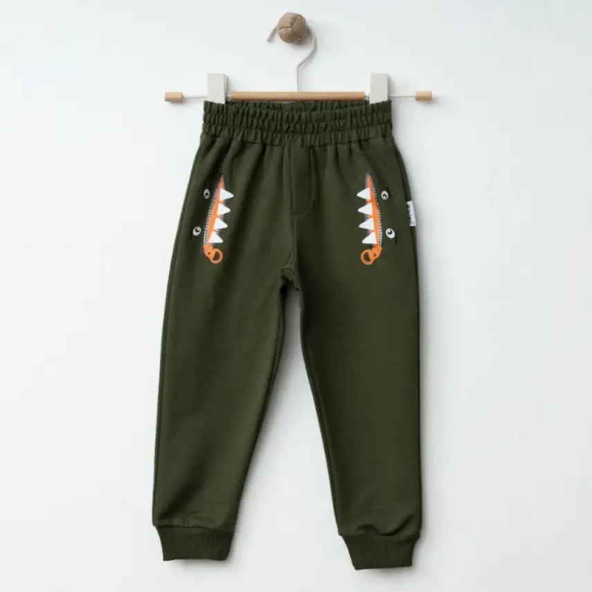 Winimo Erkek Eşofman Altı Canavar Baskılı Haki - 4