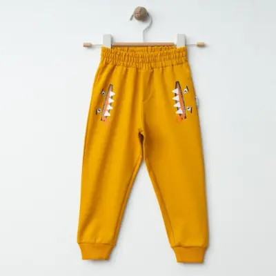 Winimo Erkek Eşofman Altı Canavar Baskılı Hardal