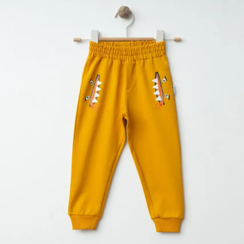 Winimo Erkek Eşofman Altı Canavar Baskılı Hardal - 7