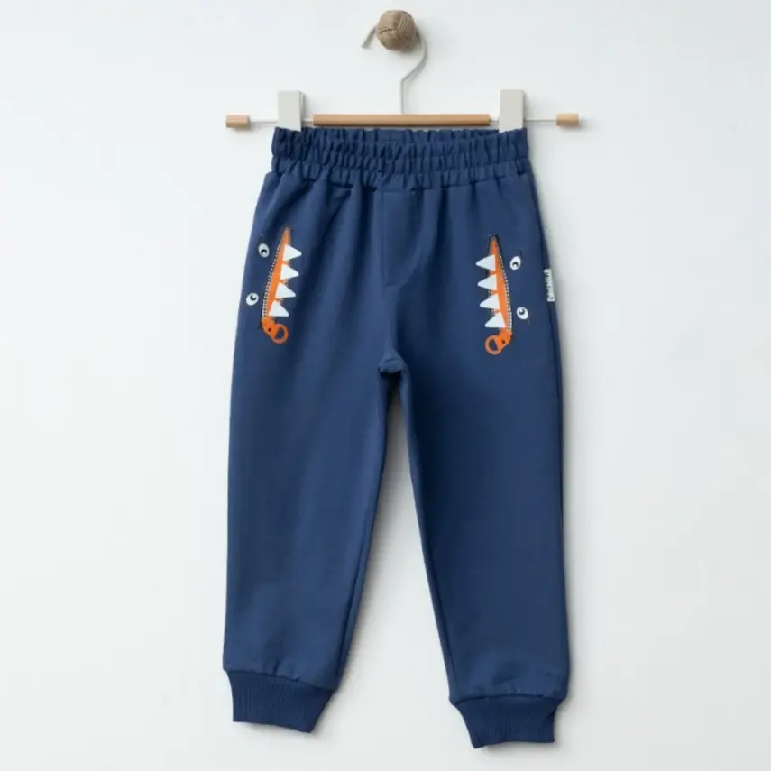 Winimo Erkek Eşofman Altı Canavar Baskılı İndigo - 1