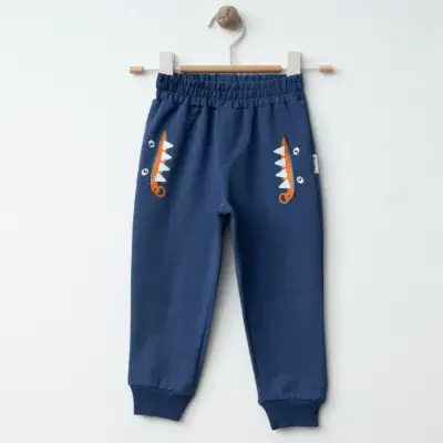 Winimo Erkek Eşofman Altı Canavar Baskılı İndigo - 5