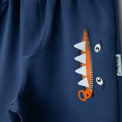 Winimo Erkek Eşofman Altı Canavar Baskılı İndigo - 6