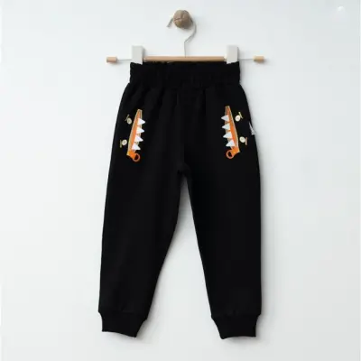 Winimo Erkek Eşofman Altı Canavar Baskılı Siyah