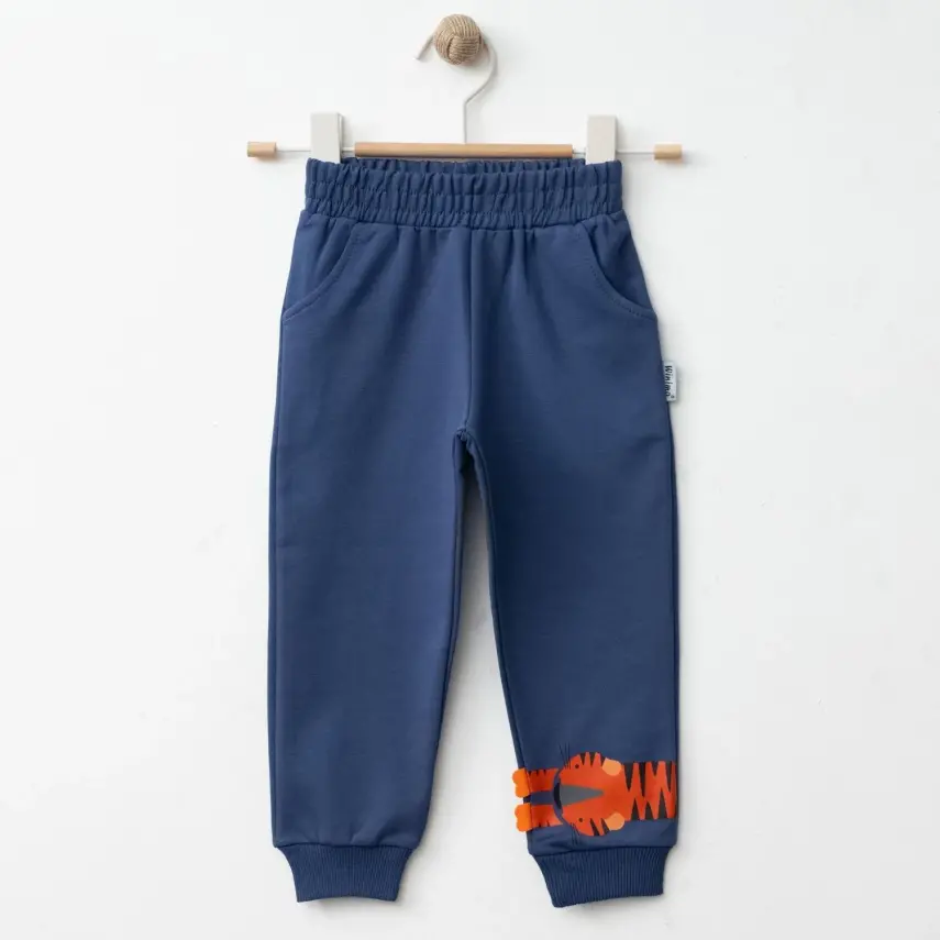 Winimo Erkek Eşofman Altı Kaplan Baskılı İndigo - 1