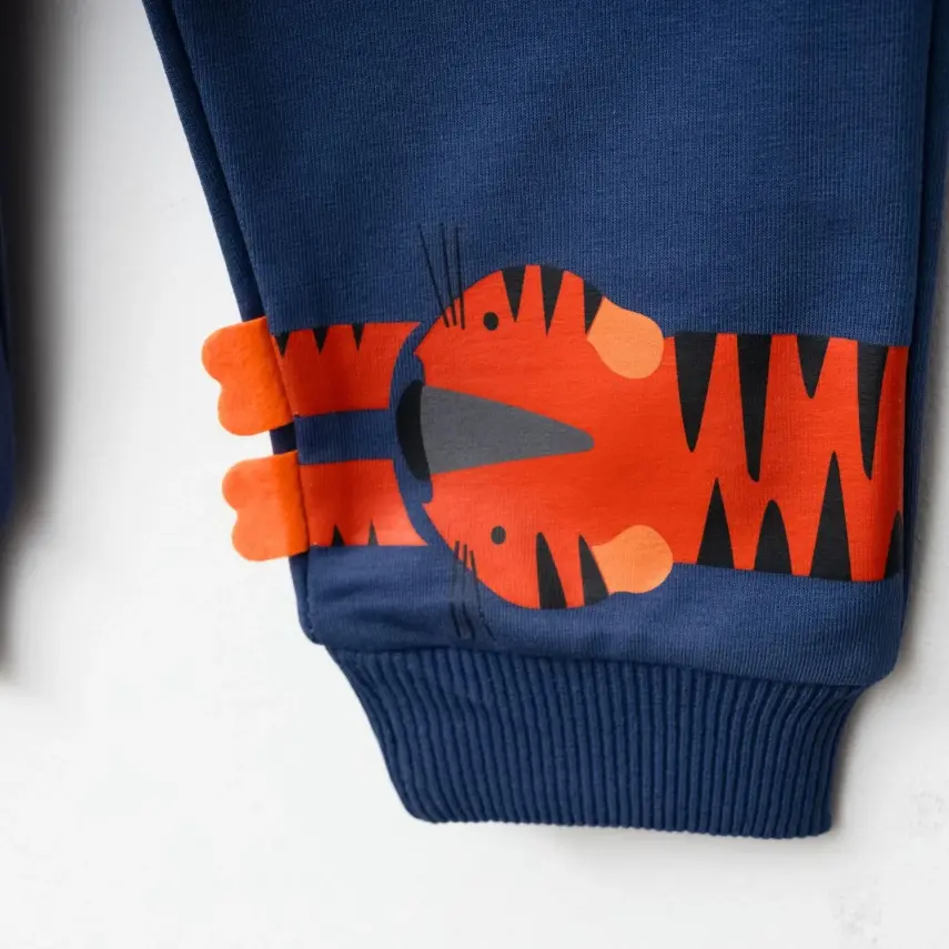 Winimo Erkek Eşofman Altı Kaplan Baskılı İndigo - 5