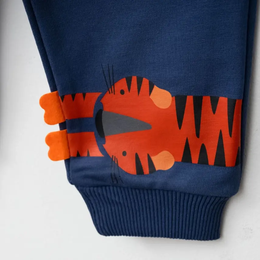 Winimo Erkek Eşofman Altı Kaplan Baskılı Lacivert - 2