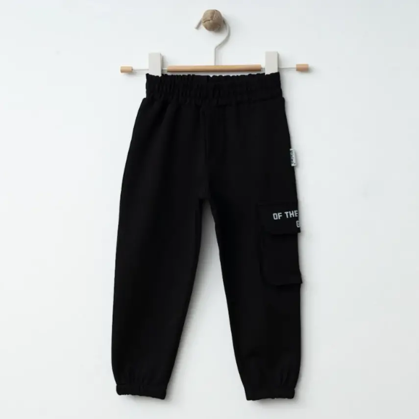 Winimo Erkek Eşofman Altı Körüklü Cepli Siyah - 3