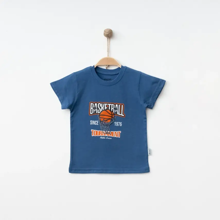 Winimo Erkek T-Shirt Basketball Baskılı İndigo - 1