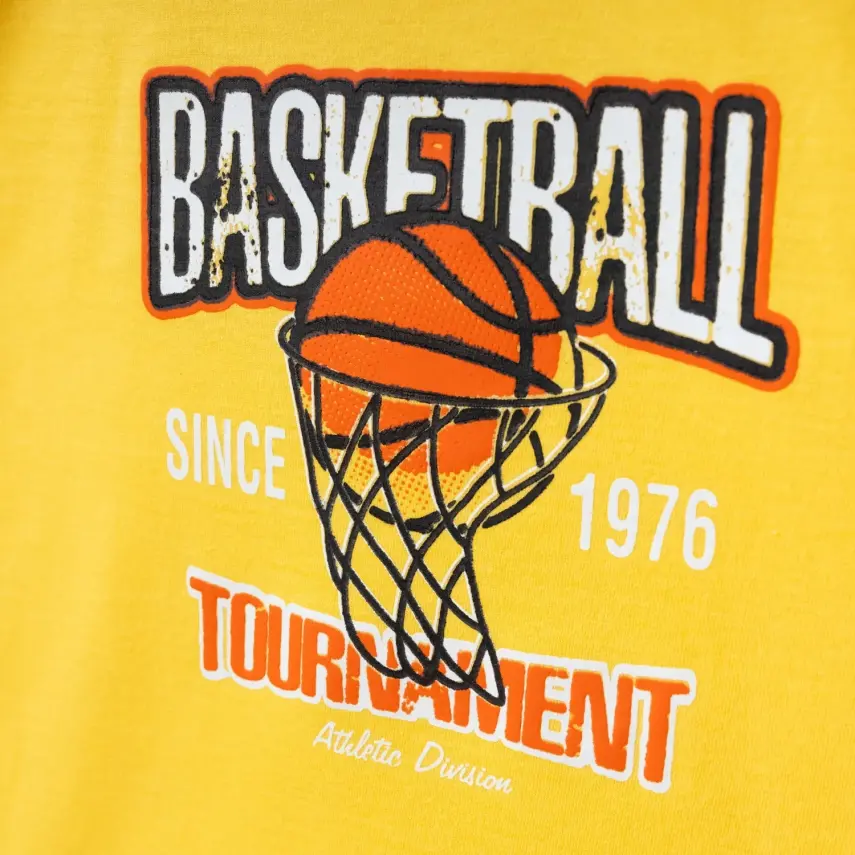 Winimo Erkek T-Shirt Basketball Baskılı Sarı - 6