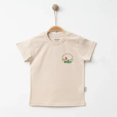 Winimo Erkek T-Shirt Otobüs Baskılı Bej - 3