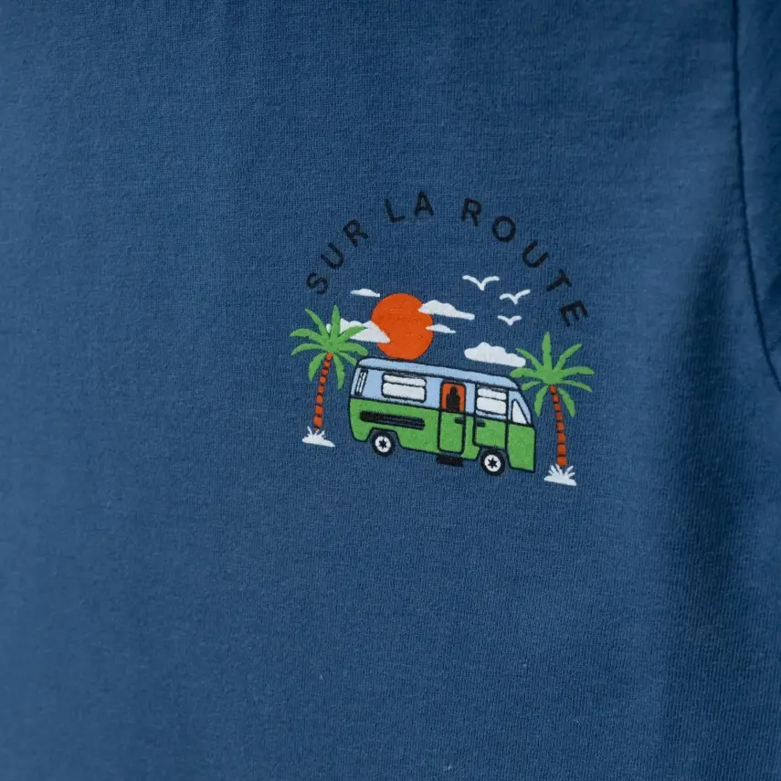 Winimo Erkek T-Shirt Otobüs Baskılı İndigo - 2