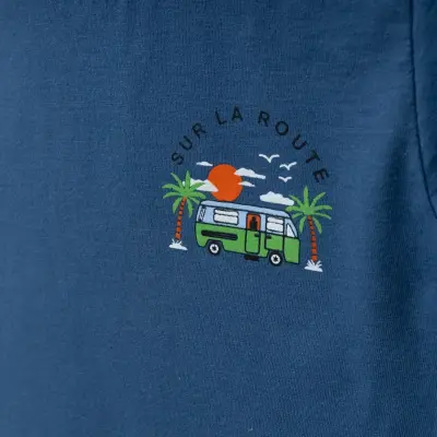 Winimo Erkek T-Shirt Otobüs Baskılı İndigo - 4