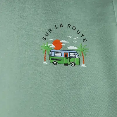 Winimo Erkek T-Shirt Otobüs Baskılı Yeşil (1)