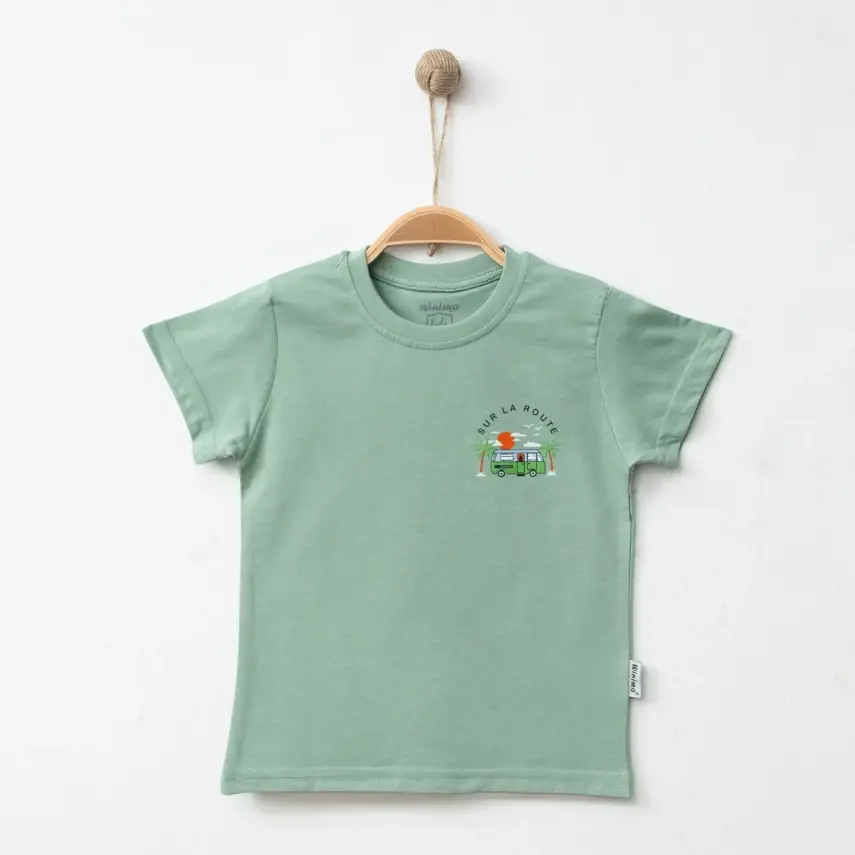 Winimo Erkek T-Shirt Otobüs Baskılı Yeşil - 3