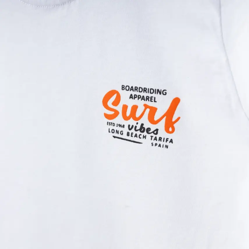 Winimo Erkek T-Shirt Surf Baskılı Beyaz - 5