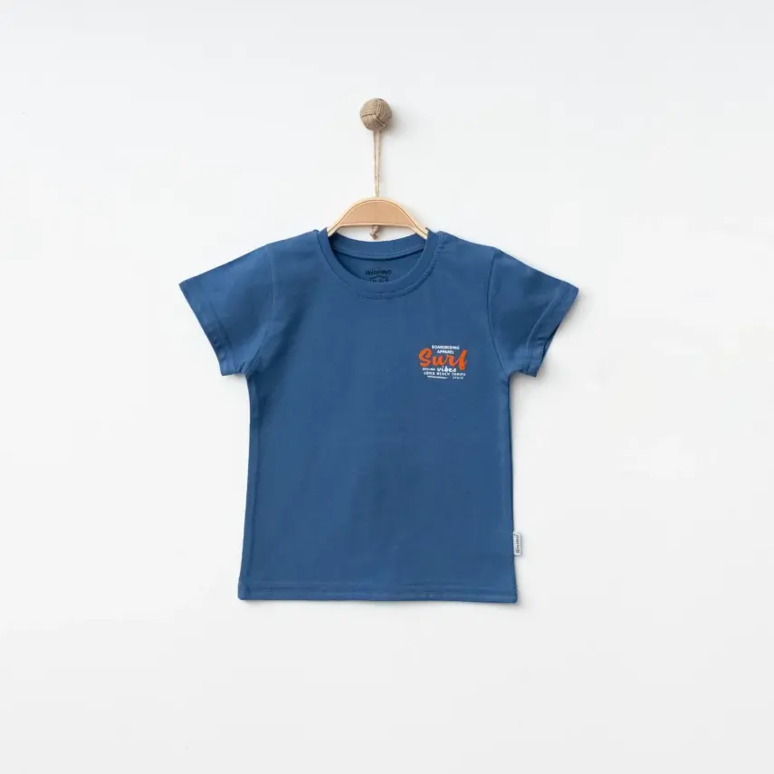 Winimo Erkek T-Shirt Surf Baskılı İndigo - 8