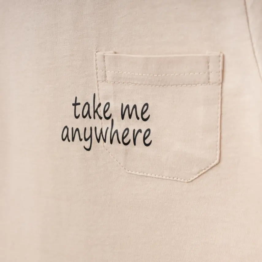 Winimo Erkek T-Shirt Take Me Baskılı Bej - 5