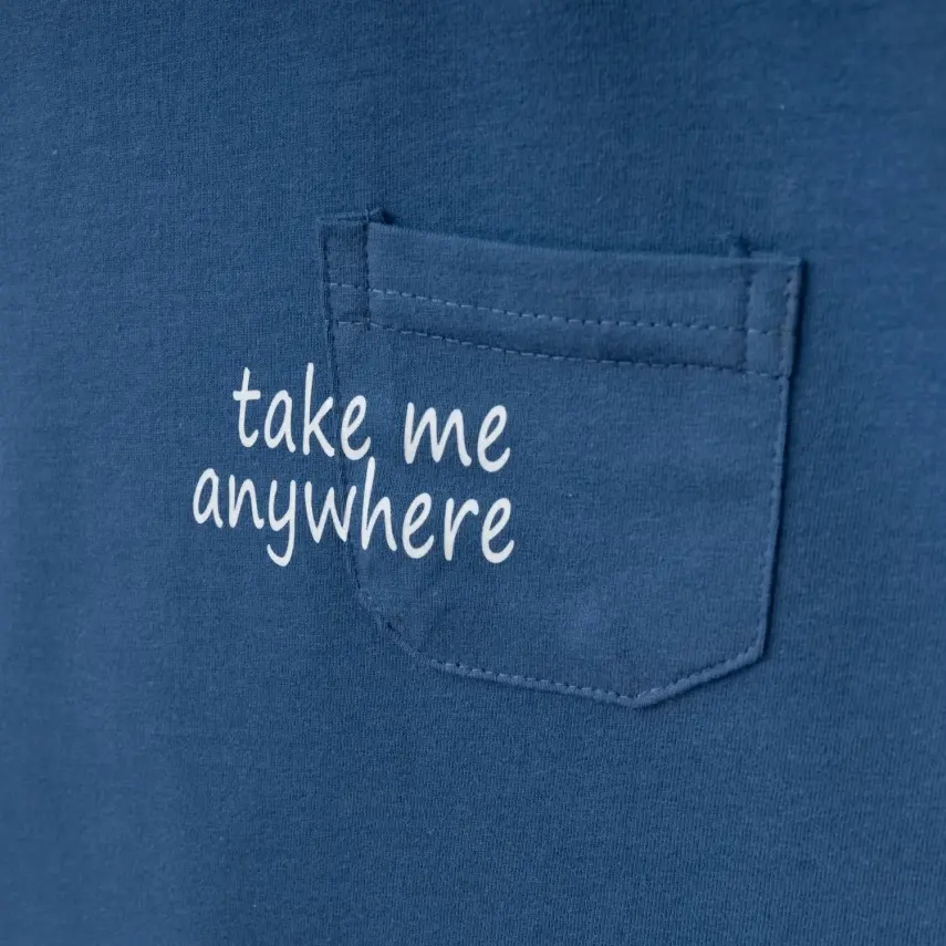 Winimo Erkek T-Shirt Take Me Baskılı İndigo - 6