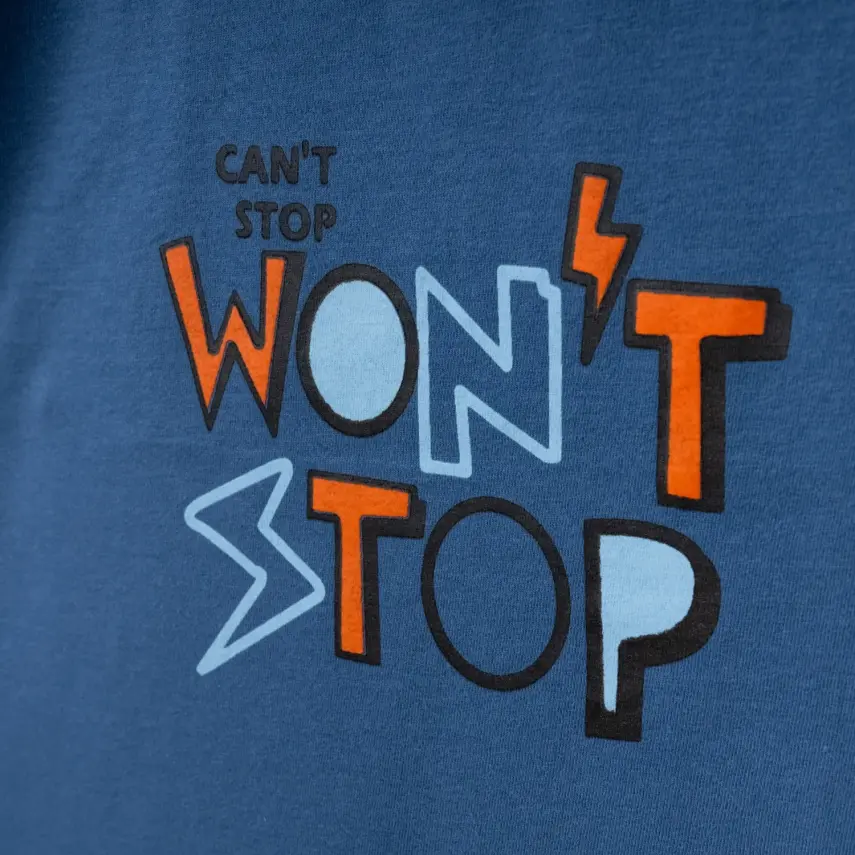 Winimo Erkek T-Shirt Wontstop Baskılı İndigo - 3