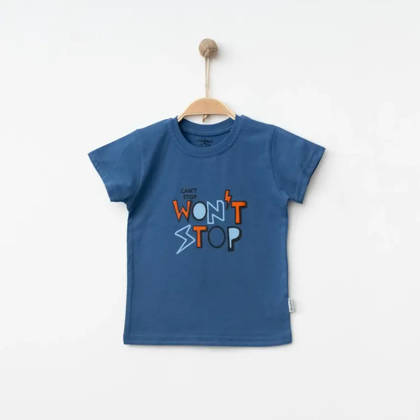 Winimo Erkek T-Shirt Wontstop Baskılı İndigo - 1