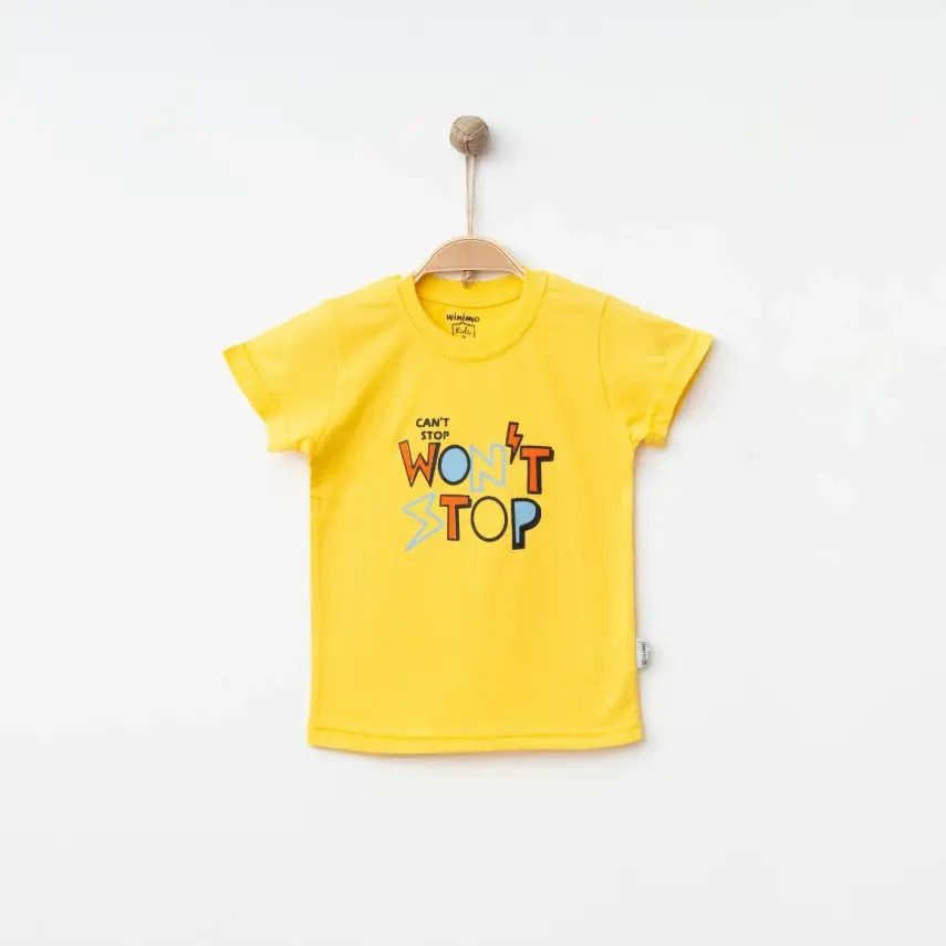 Winimo Erkek T-Shirt Wontstop Baskılı Sarı - 1