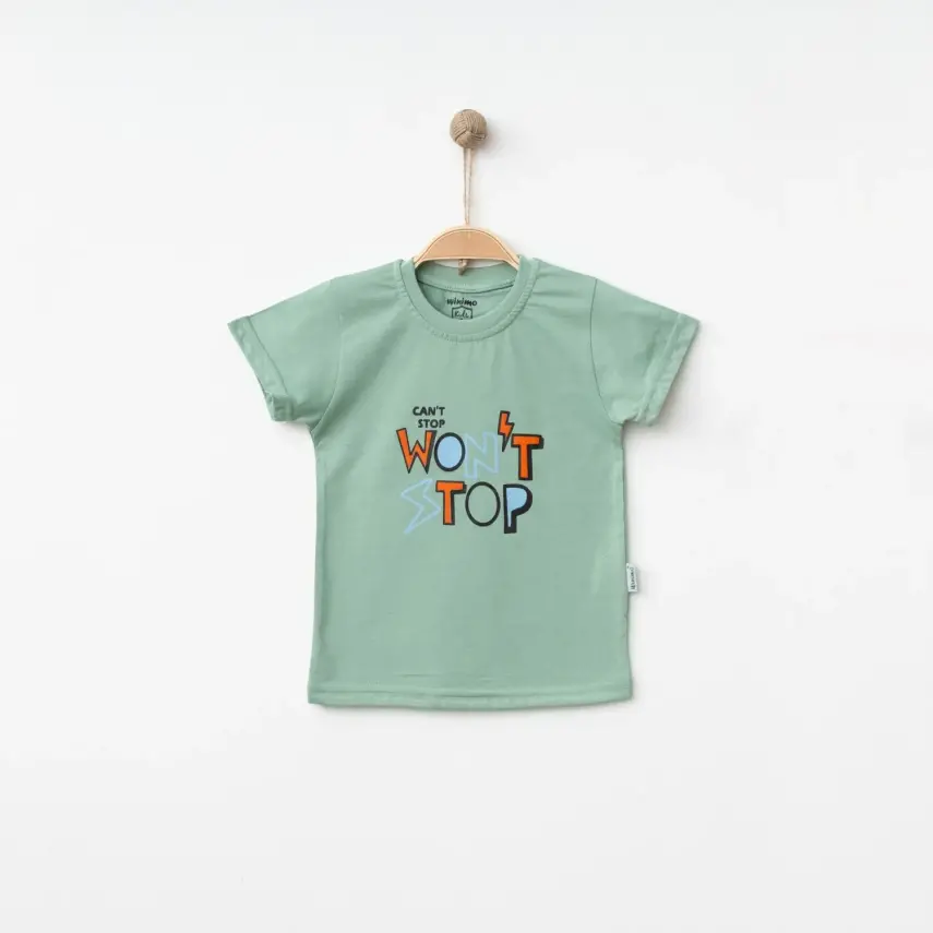 Winimo Erkek T-Shirt Wontstop Baskılı Yeşil - 1