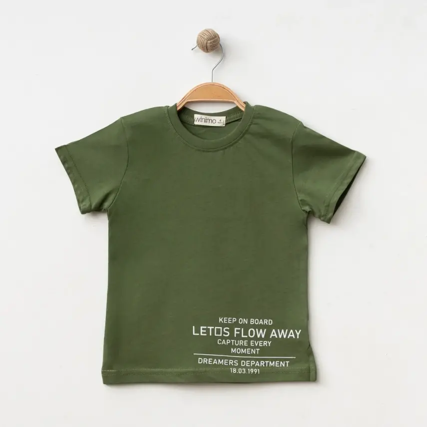 Winimo Keep On Board Baskılı Çocuk T-Shirt Unisex Haki - 4