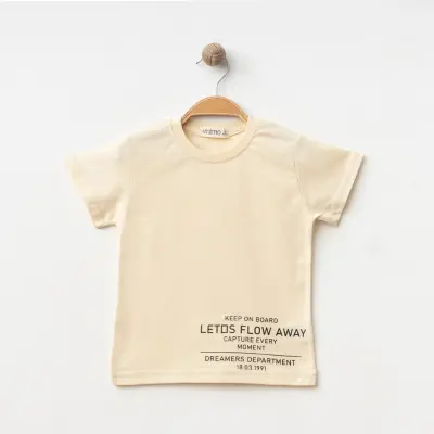 Winimo Keep On Board Baskılı Çocuk T-Shirt Unisex Krem - 4