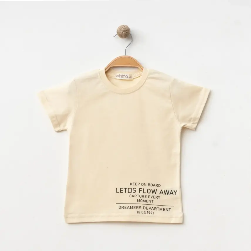 Winimo Keep On Board Baskılı Çocuk T-Shirt Unisex Krem - 7