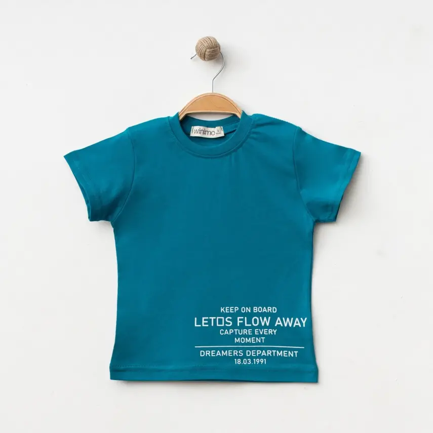 Winimo Keep On Board Baskılı Çocuk T-Shirt Unisex Turkuaz - 3