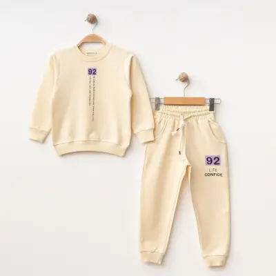 Winimo Kız Çocuk 2li Takım 92 Life Confide Baskılı Bej - 5