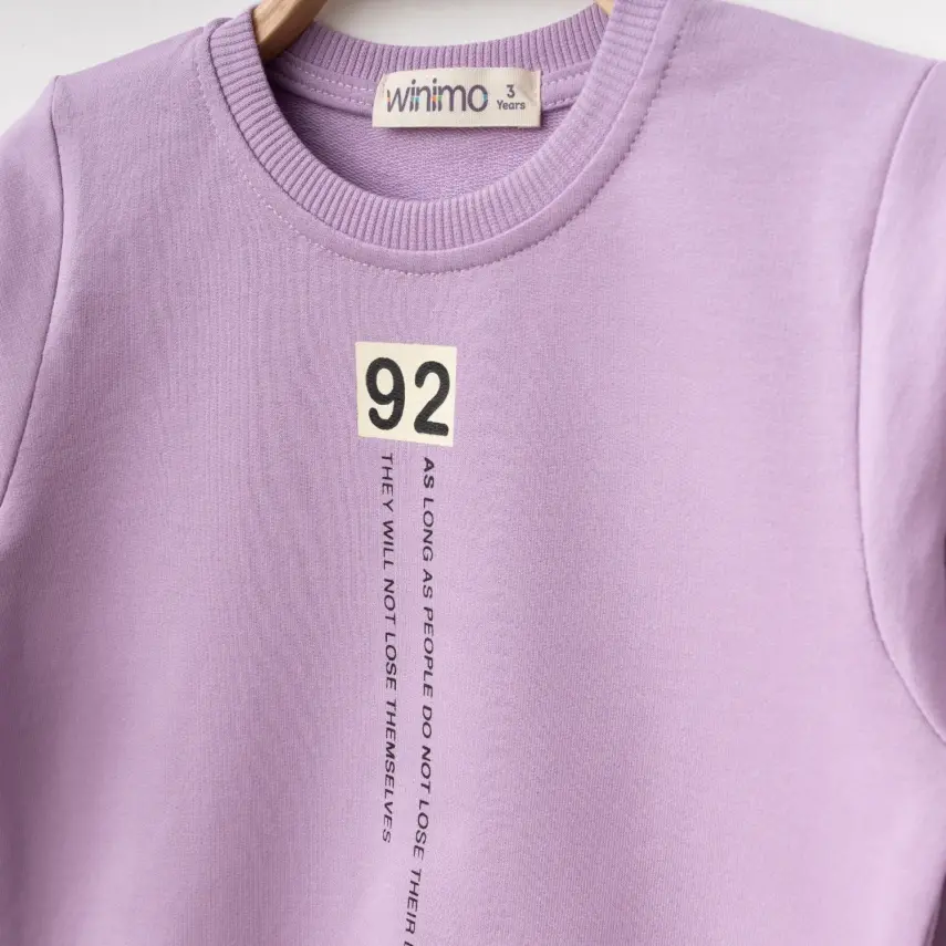 Winimo Kız Çocuk 2li Takım 92 Life Confide Baskılı Lila - 2