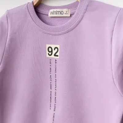 Winimo Kız Çocuk 2li Takım 92 Life Confide Baskılı Lila - 5