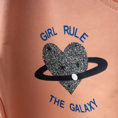 Winimo Kız Çocuk Eşofman Altı Girl Rule Baskılı Pudra (1)