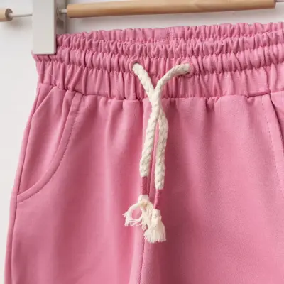 Winimo Kız Çocuk Eşofman Altı Kalpli Kedi Baskılı Pembe (1)