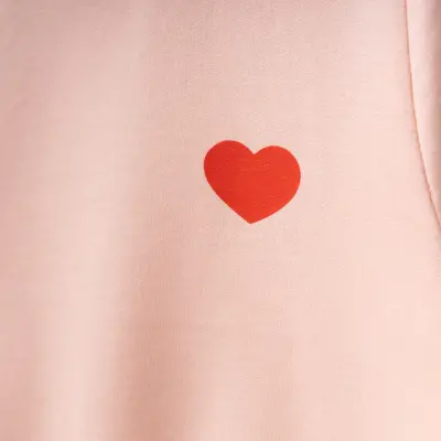 Winimo Kız Çocuk Sweatshirt Kalp Baskılı Pudra - 5