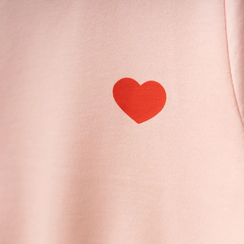 Winimo Kız Çocuk Sweatshirt Kalp Baskılı Pudra - 5