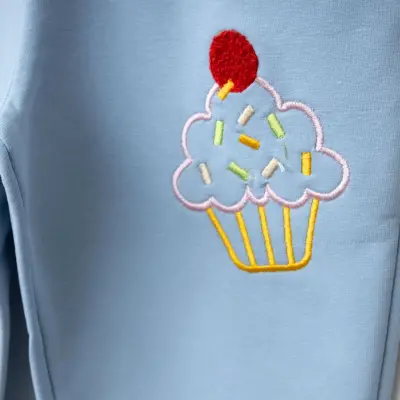 Winimo Kız Eşofman Altı Cupcake Nakışlı Mavi - 2